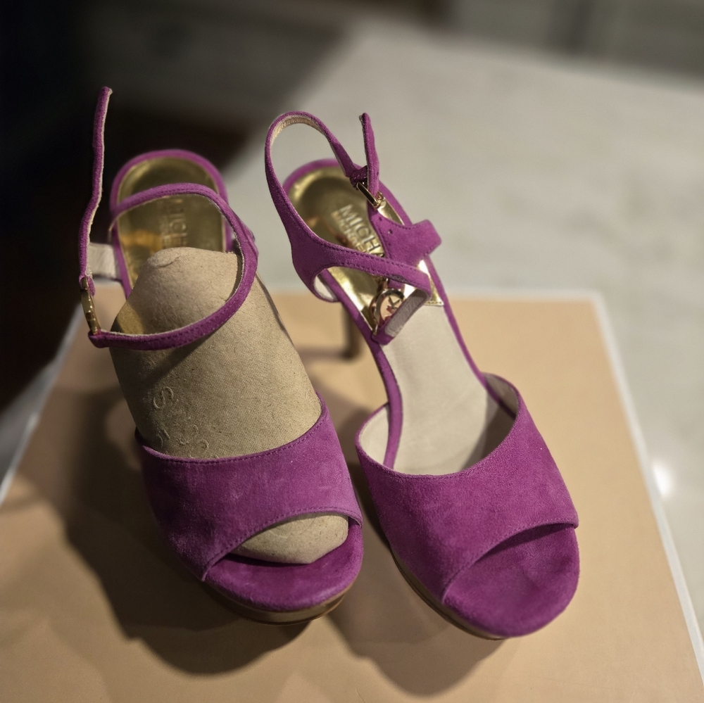 Michael Kors Suede Platform Sandals - Picture 3 of 4